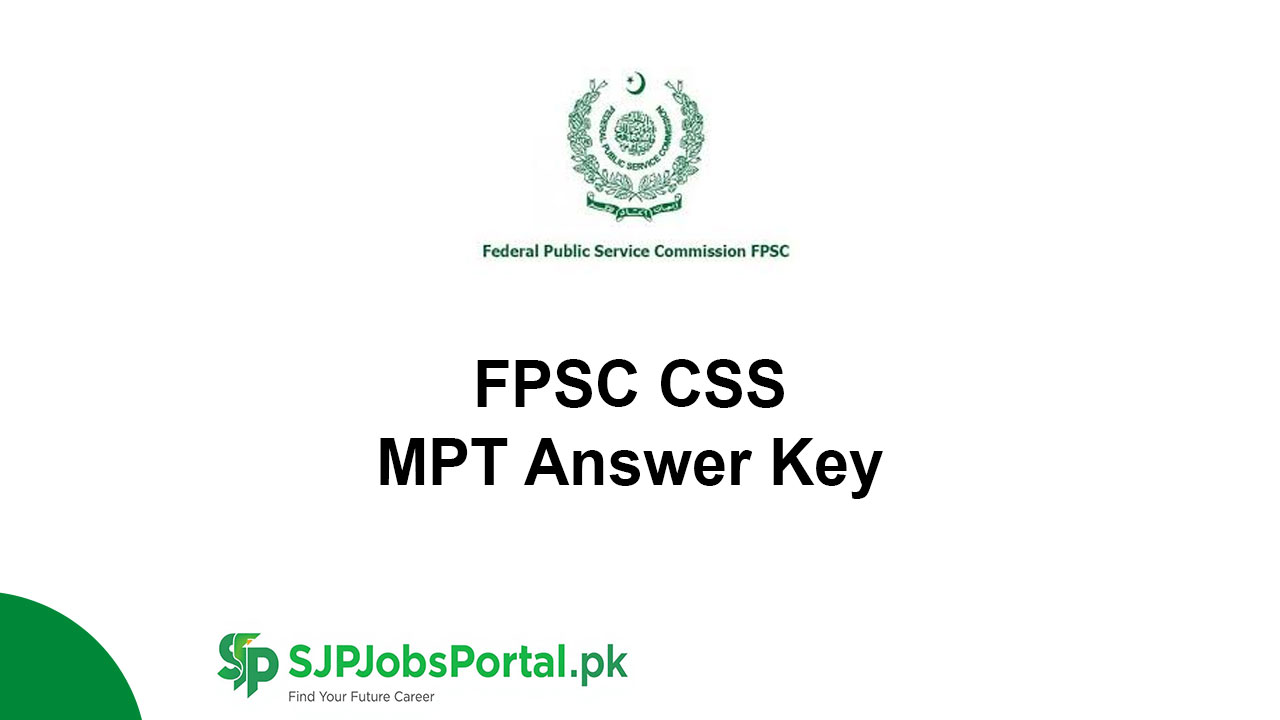 FPSC CSS MPT Answer Key 2026