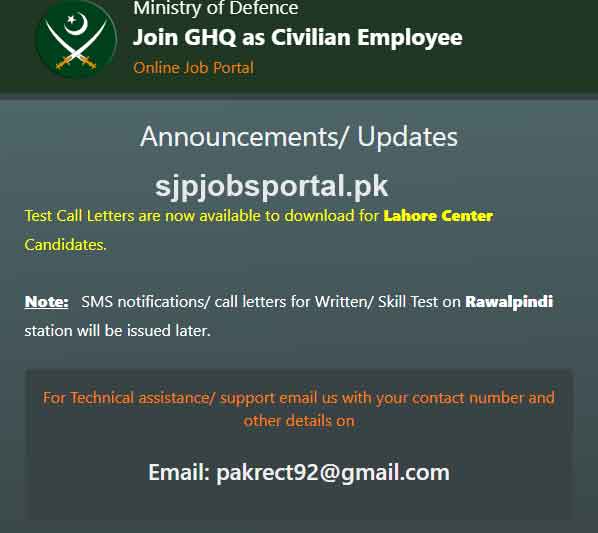  GHQ Rawalpindi Jobs Portal 