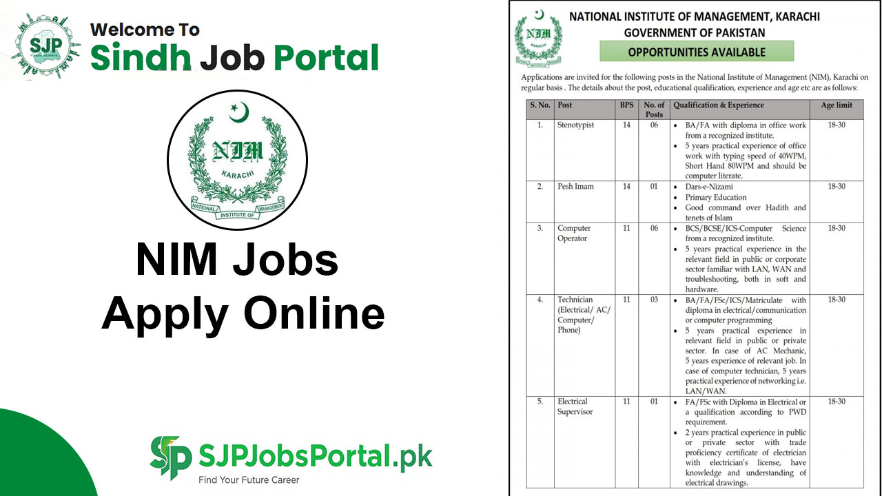 NIM Jobs 2025 National Institute of Management