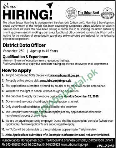 Urban Unit Jobs Advertisement 