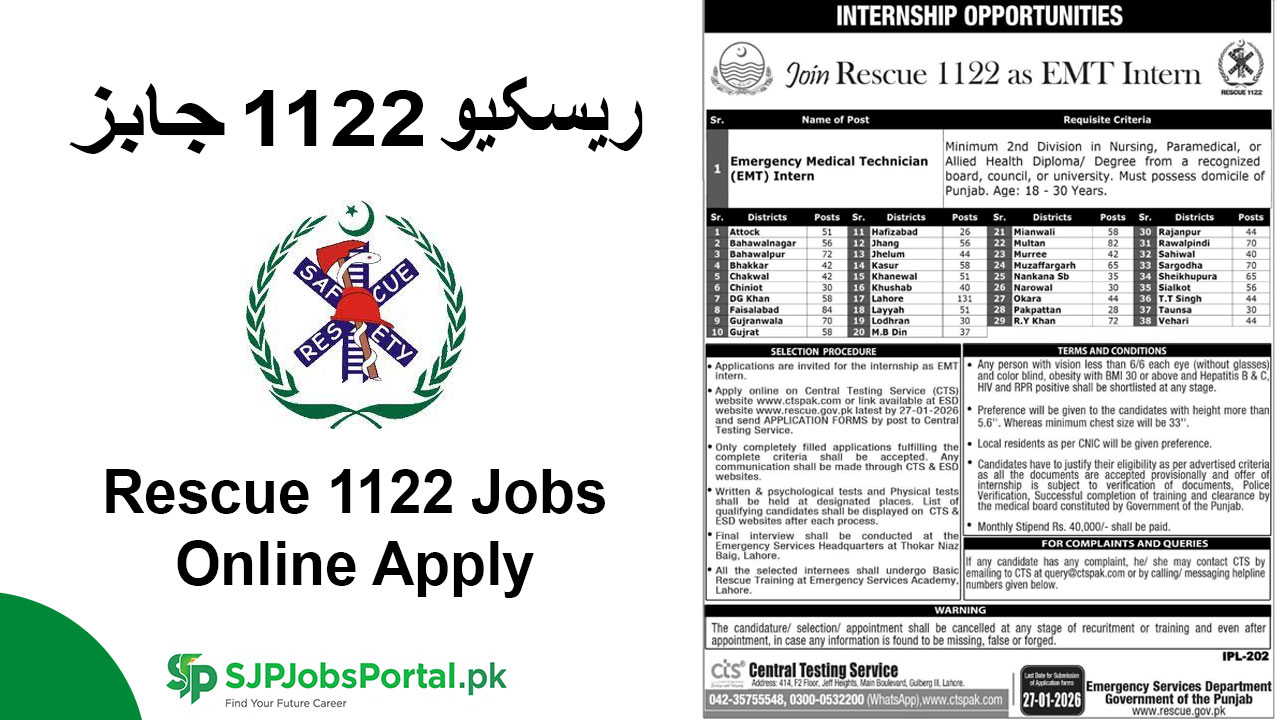 Rescue 1122 Jobs 2026